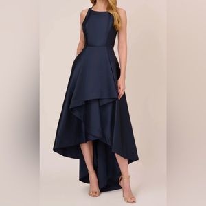 Adrianna Papell High-Low Mikado Gown